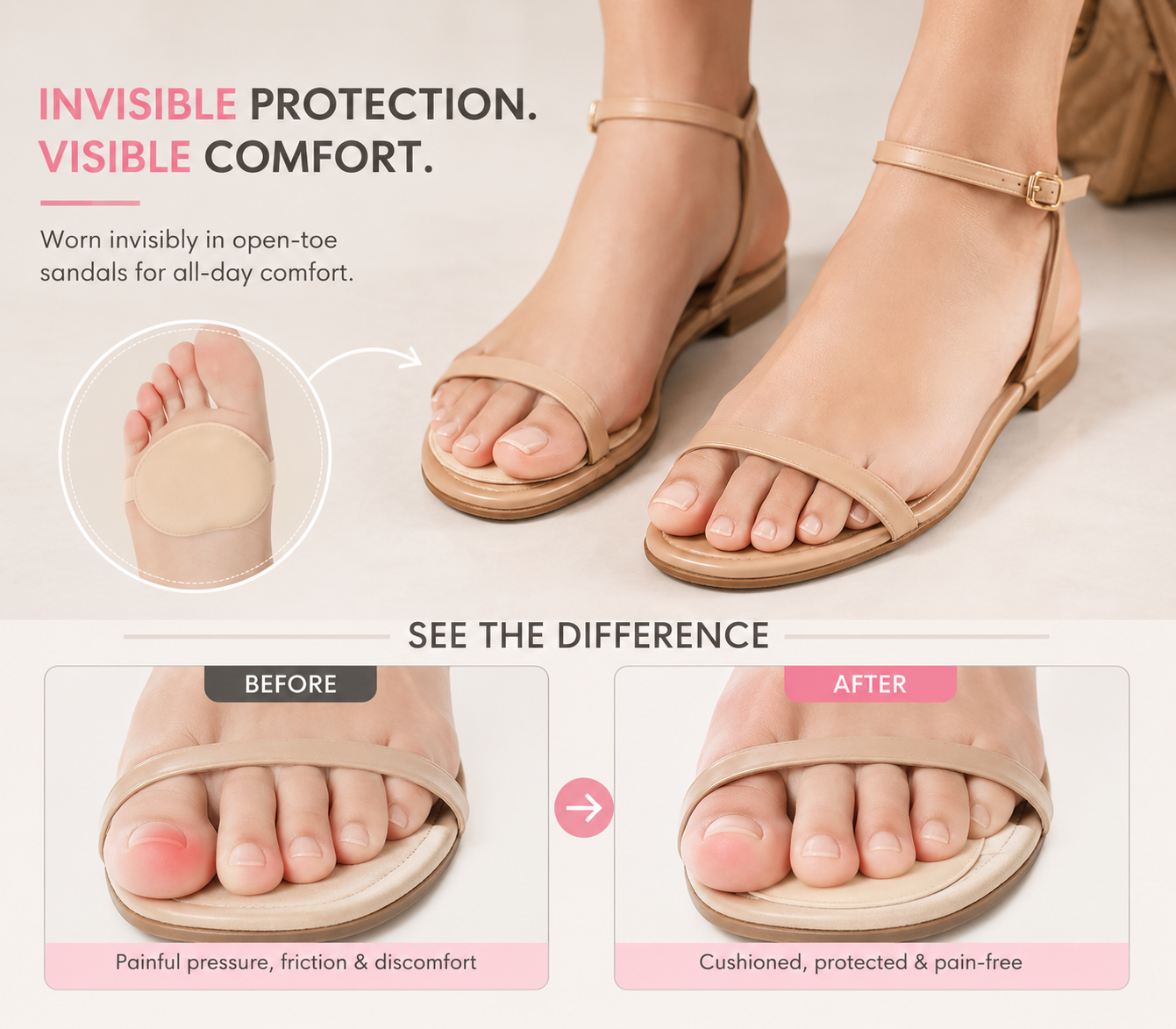 Pad worn in everyday flats